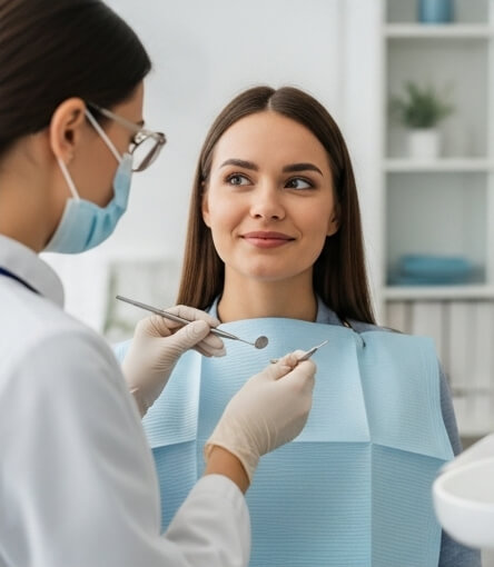 Women getting tooth pain treatment - Emergency dentist Harpenden